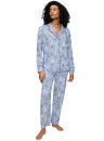 Pijama de damă cu nasturi TRIUMPH BOYFRIEND FIT PW 03 BLUE COMBINATION