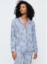 Pijama de damă cu nasturi TRIUMPH BOYFRIEND FIT PW 03 BLUE COMBINATION