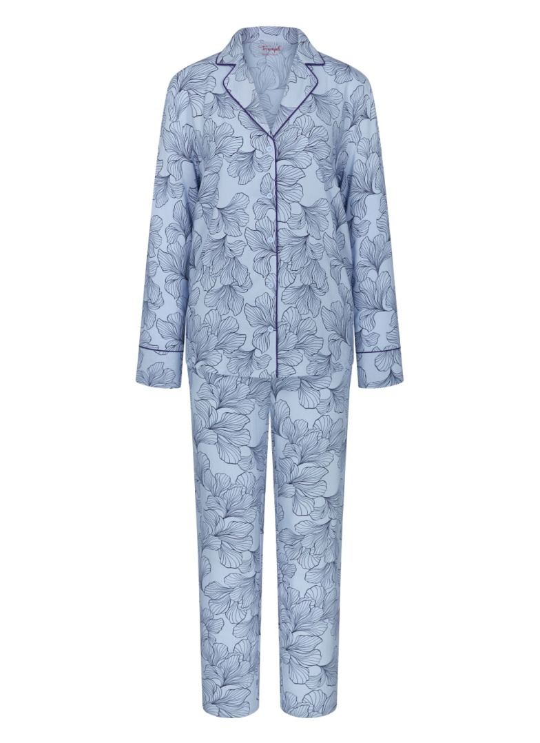 Pijama de damă cu nasturi TRIUMPH BOYFRIEND FIT PW 03 BLUE COMBINATION