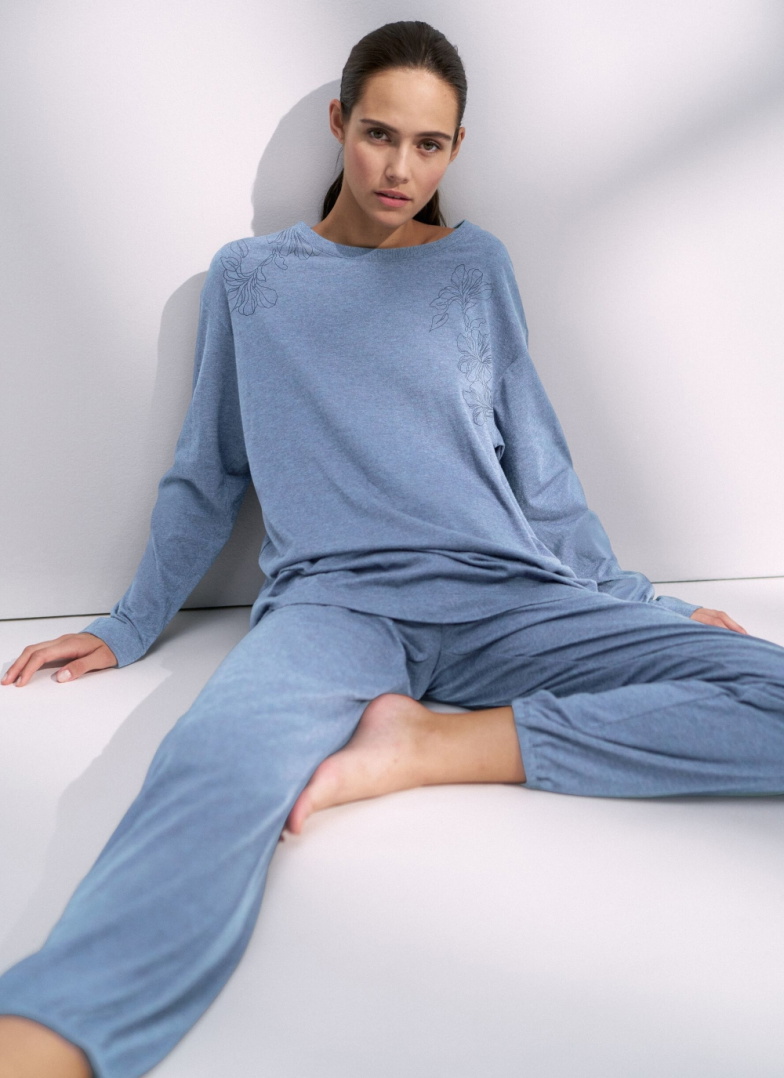 Dámské pyžamo TRIUMPH ENDLESS COMFORT PK 01 LSL M007 - BLUE