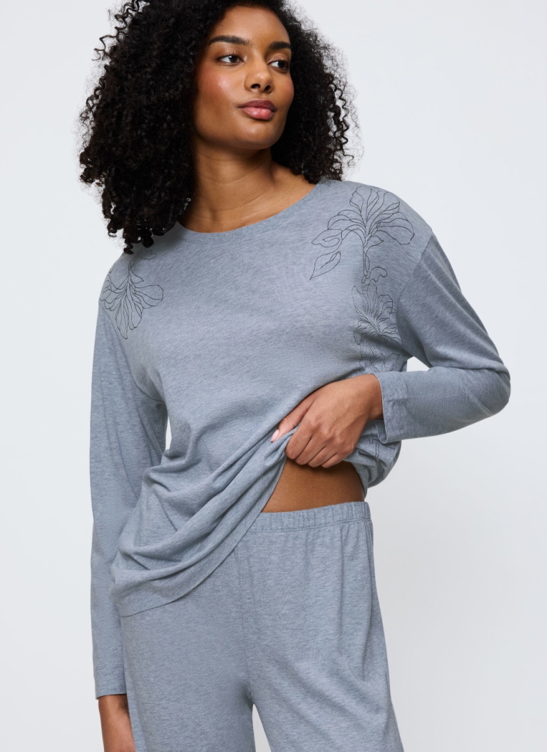 Pijama dama TRIUMPH ENDLESS COMFORT PK 01 LSL M007 - BLUE