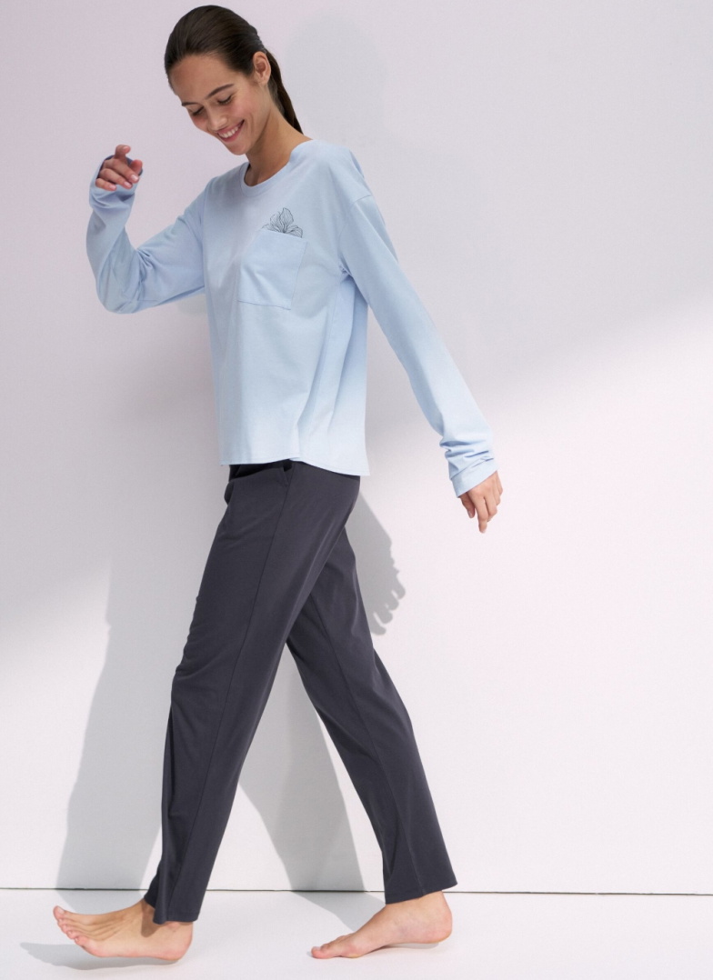 Pijama dama TRIUMPH SETS PK 01 LSL X BLUE COMBINATION