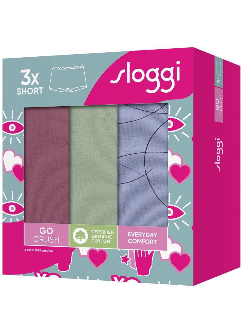 Majtki damskie sloggi GO Crush Short C3P V008 - MULTIPLE COLOURS 8