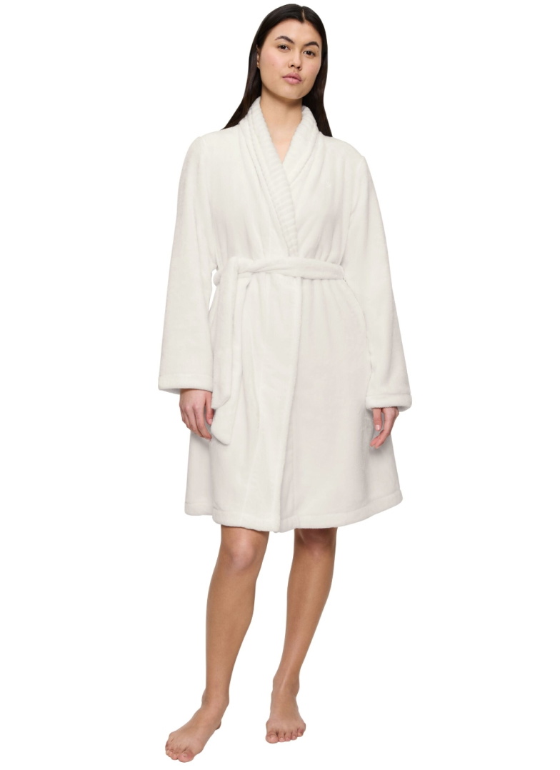 Dámský župan TRIUMPH ROBES FLEECE ROBE 01 SILK WHITE