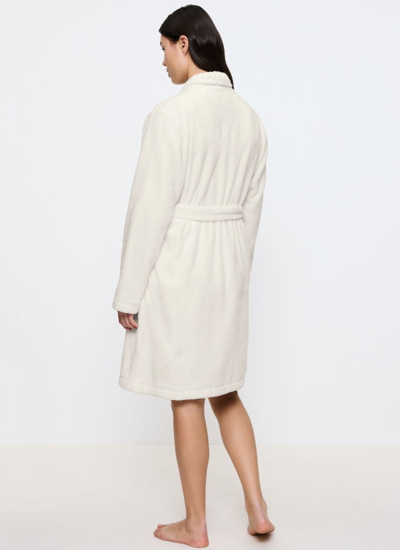 Dámský župan TRIUMPH ROBES FLEECE ROBE 01 SILK WHITE