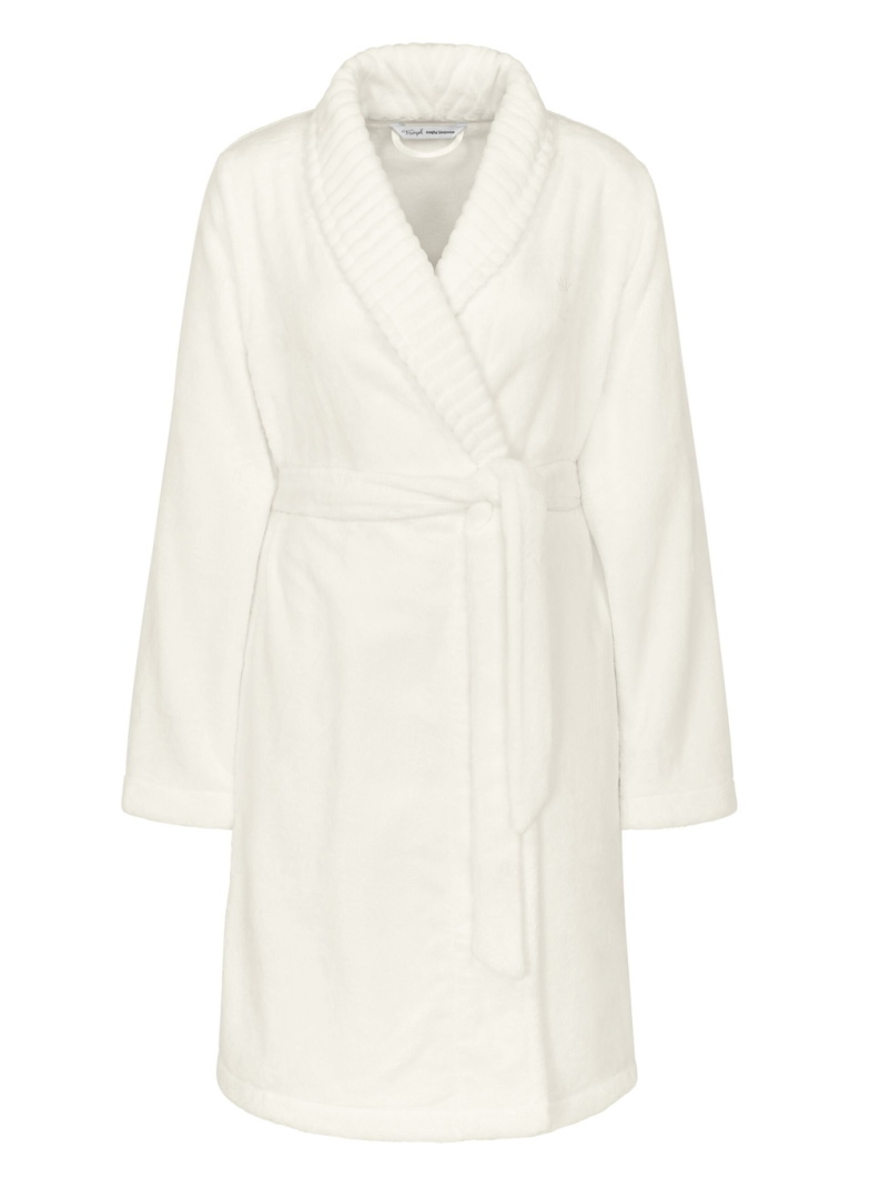 Dámský župan TRIUMPH ROBES FLEECE ROBE 01 SILK WHITE