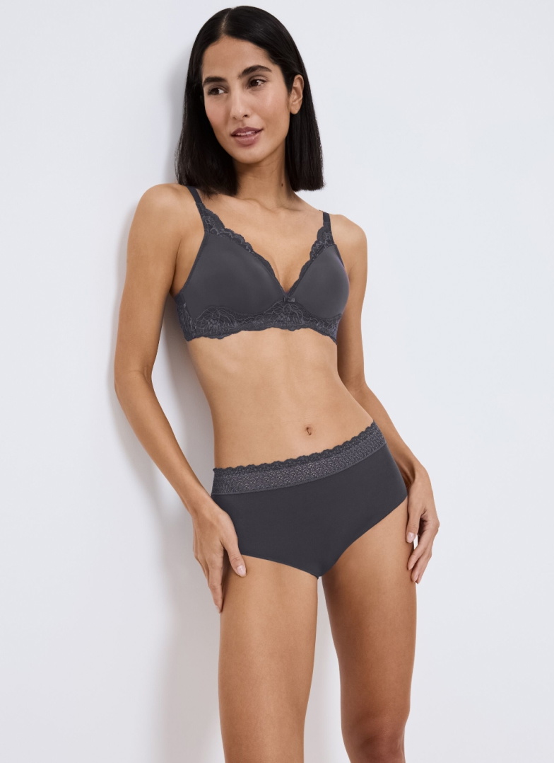 Chiloți dama TRIUMPH FEEL OF MODAL MIDI INK GRAY