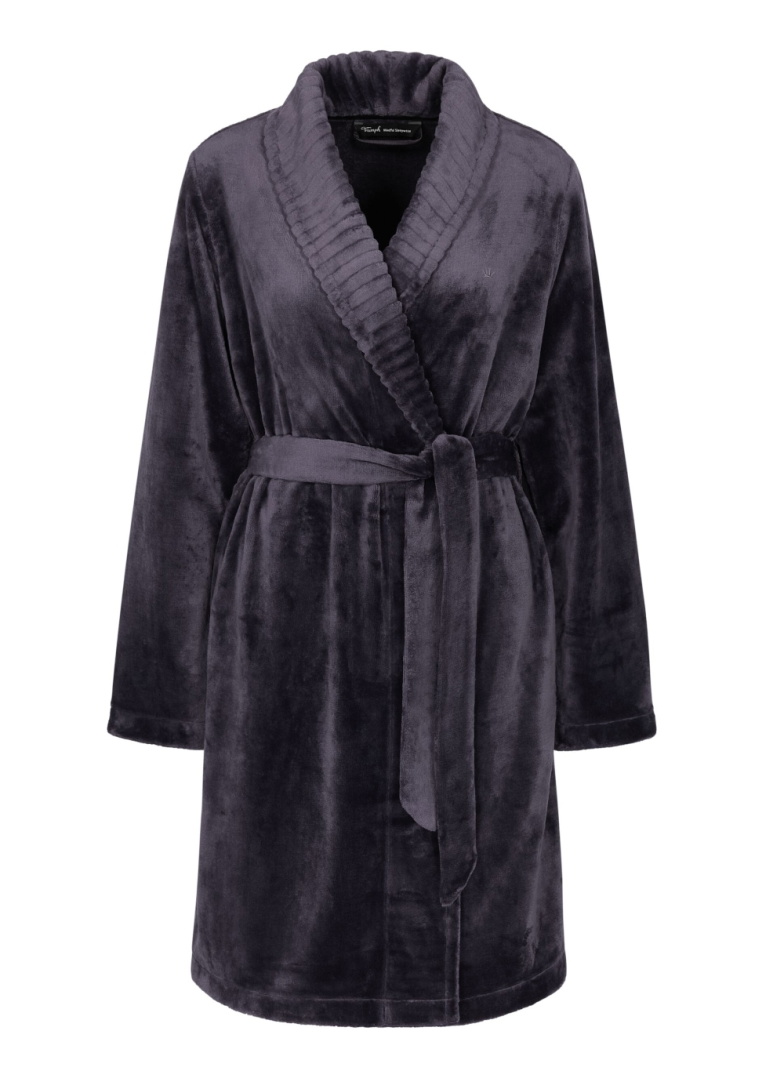 Dámský župan TRIUMPH ROBES FLEECE ROBE 01 INK GRAY