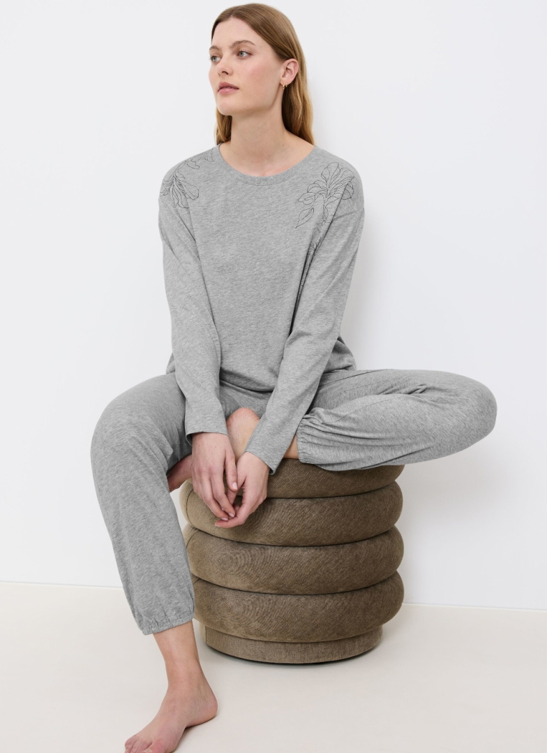 Pijama dama TRIUMPH ENDLESS COMFORT PK 01 LSL DARK GREY MELANGE