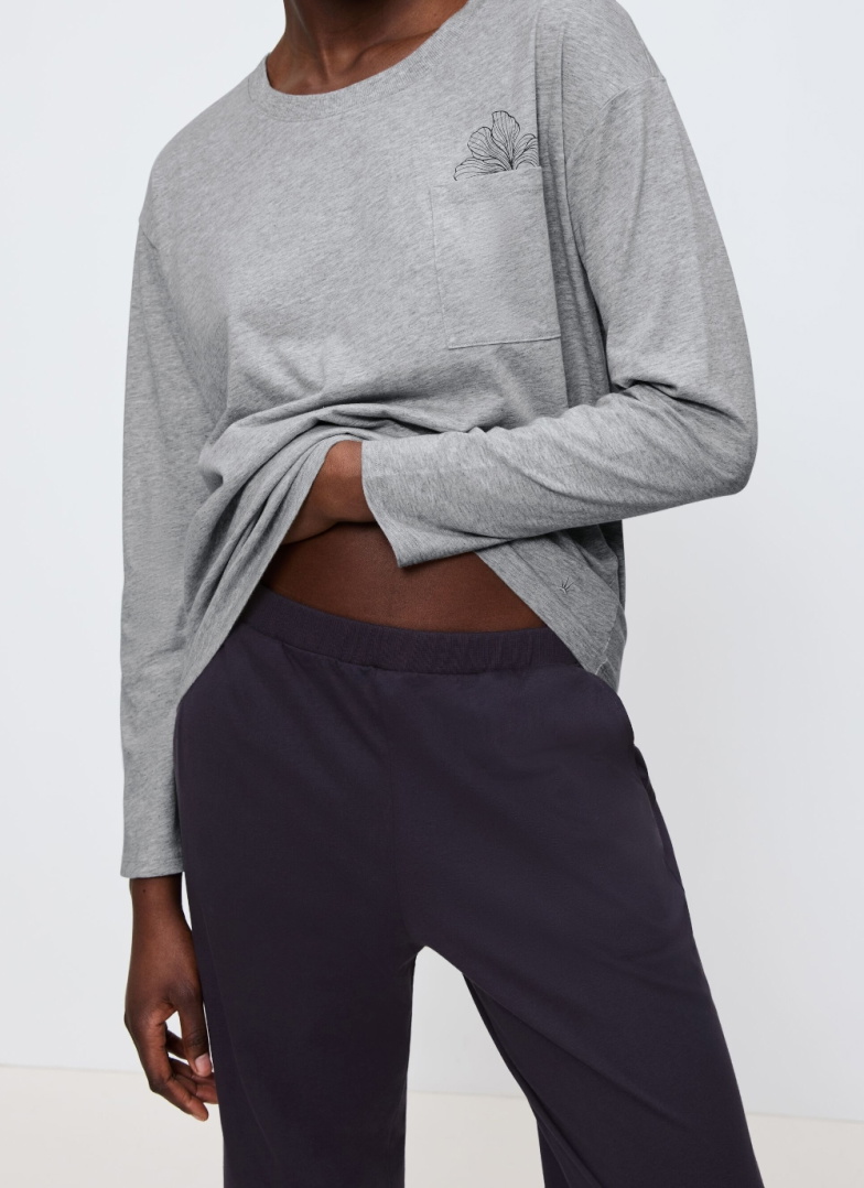 Dámské pyžamo TRIUMPH SETS PK 01 LSL X DARK GREY MELANGE