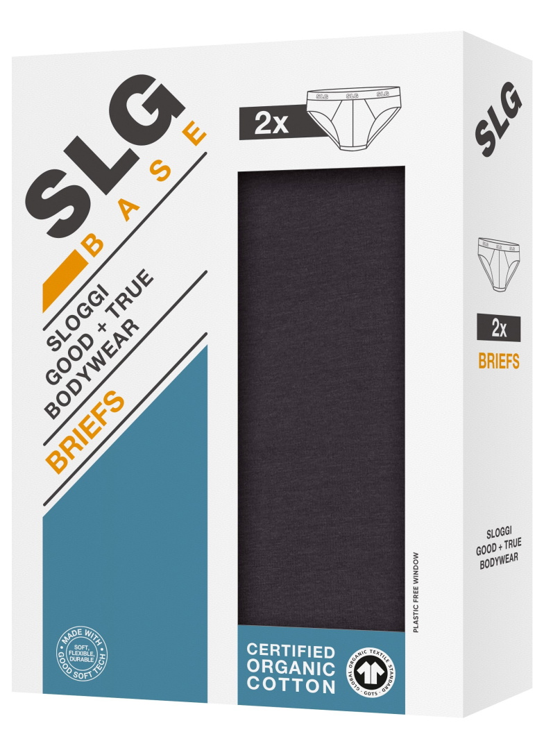Slipy sloggi SLG Base Brief 2PACK 3828 - CHARCOAL