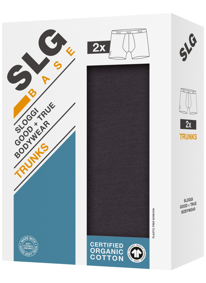 Boxerky sloggi SLG Base Trunk 2PACK 3828 - CHARCOAL