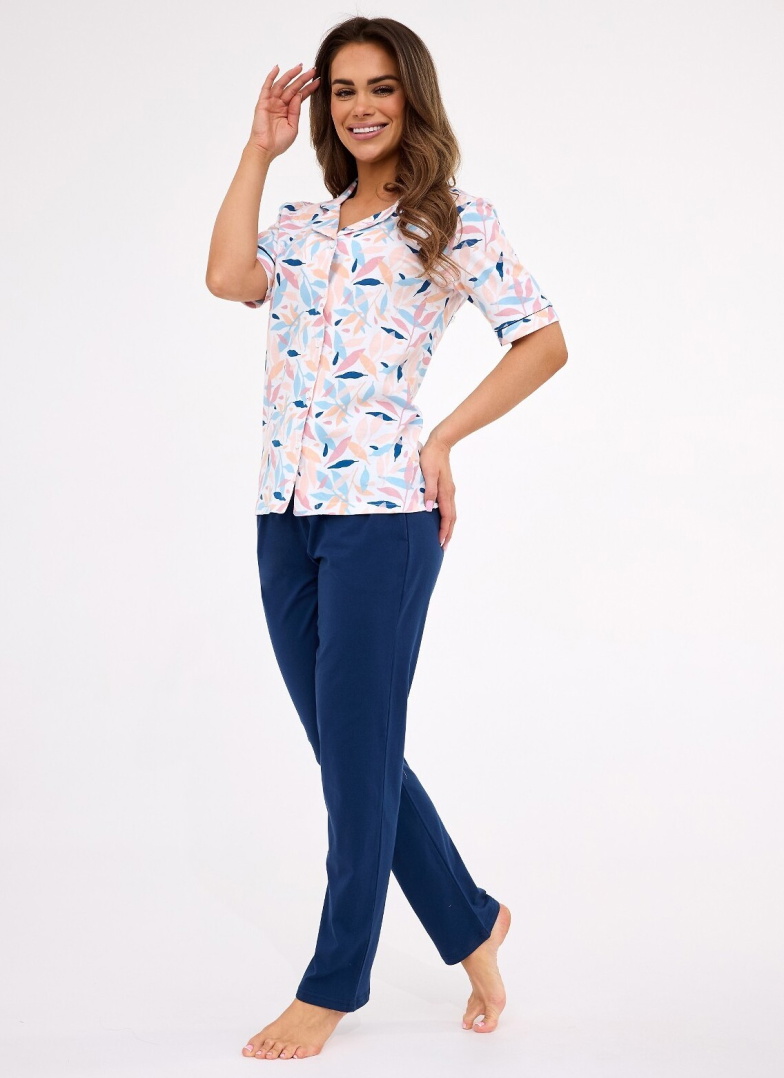 Pijama de damă cu nasturi CORNETTE 696/453 ANETTE roz