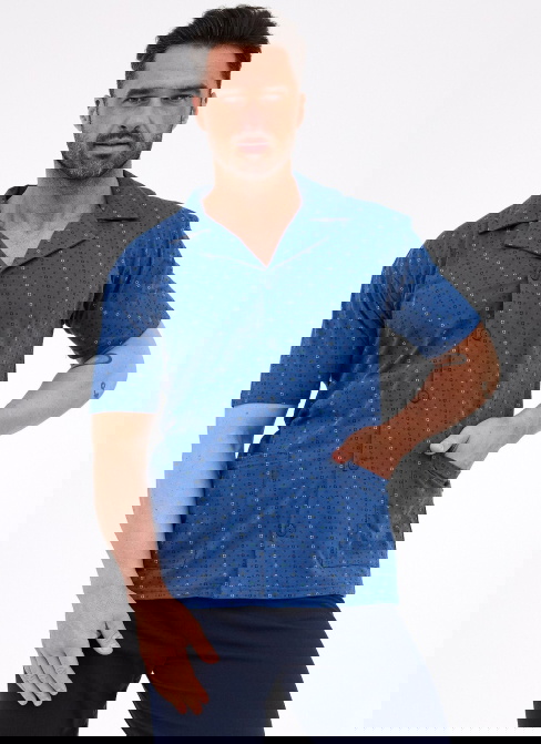 Rozepínací pánské pyžamo CORNETTE 318/57 jeans