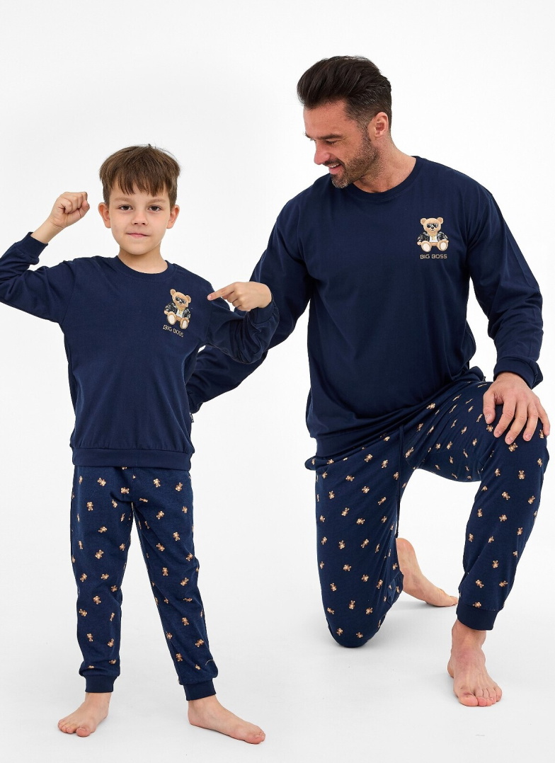 Pijama băieți CORNETTE 593/179 966/179 BIG BOSS albastru închis