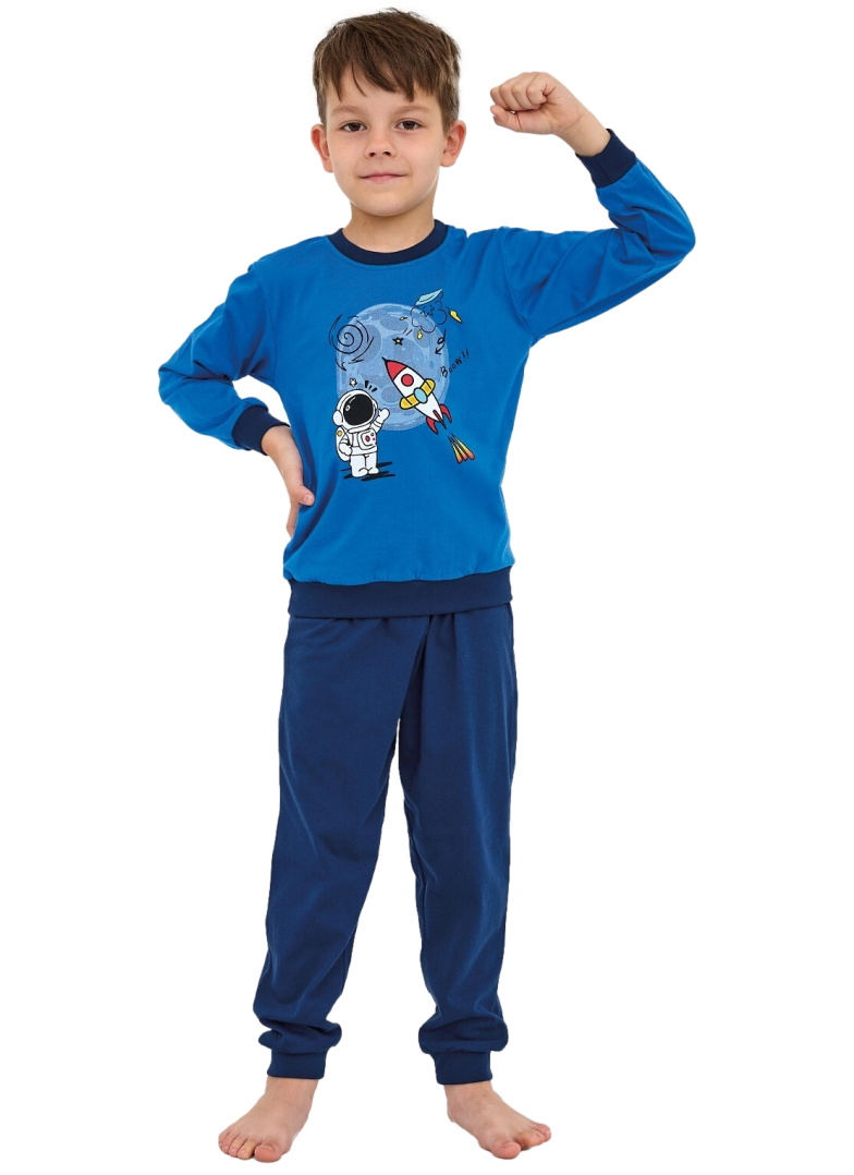 Pijama băieți CORNETTE 593/176 GALAXY albastru închis