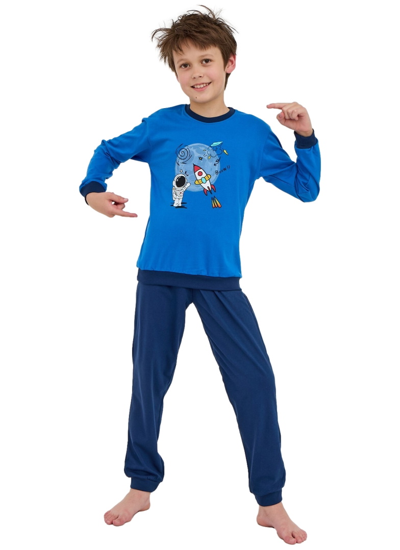 Pijama pentru tineret CORNETTE 766/176 GALAXY albastru închis