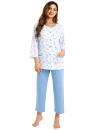 Pijama de damă cu nasturi REGINA 723 albastru