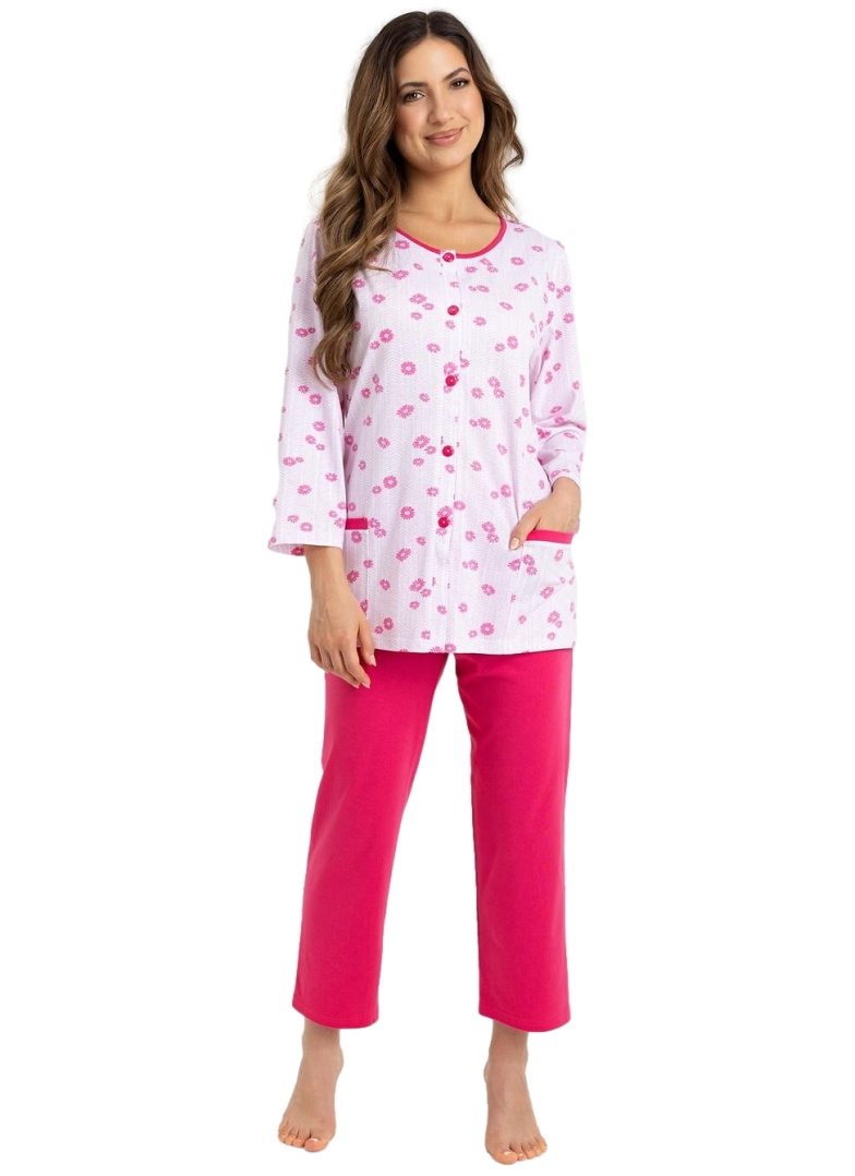 Pijama de damă cu nasturi REGINA 723 roz