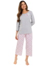 Pijama dama REGINA 711 melange deschis