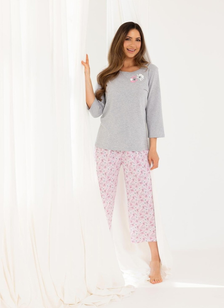 Pijama dama REGINA 711 melange deschis
