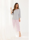 Pijama dama REGINA 711 melange deschis