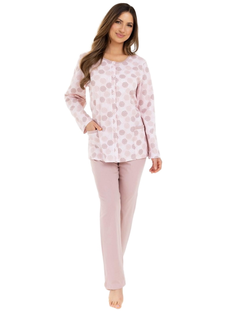 Pijama de damă cu nasturi REGINA 710 cappuccino