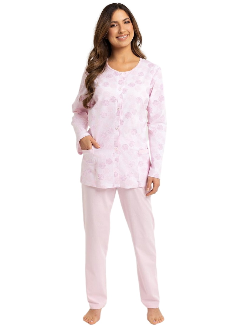Pijama de damă cu nasturi REGINA 710 roz