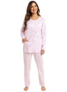 Pijama de damă cu nasturi REGINA 710 roz