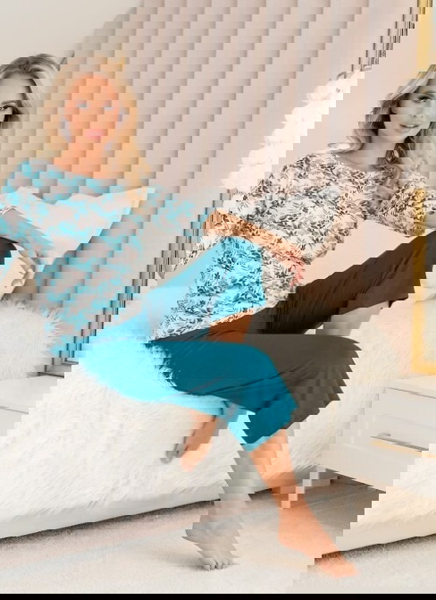 Dámské pyžamo DONNA IRMINA 3/4 mořský