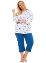 Pijama dama CORNETTE 732/452 AMELIA 2 PLUS alb-marin