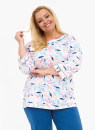 Pijama dama CORNETTE 732/452 AMELIA 2 PLUS alb-marin