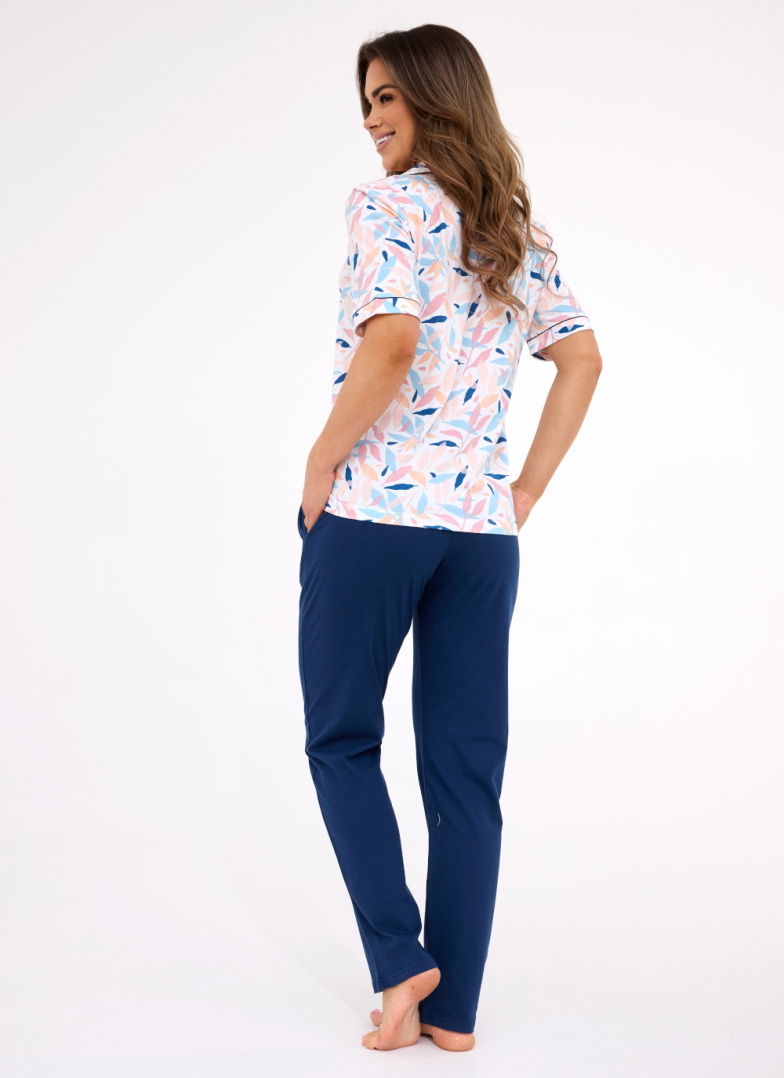 Pijama de damă cu nasturi CORNETTE 696/453 ANETTE roz