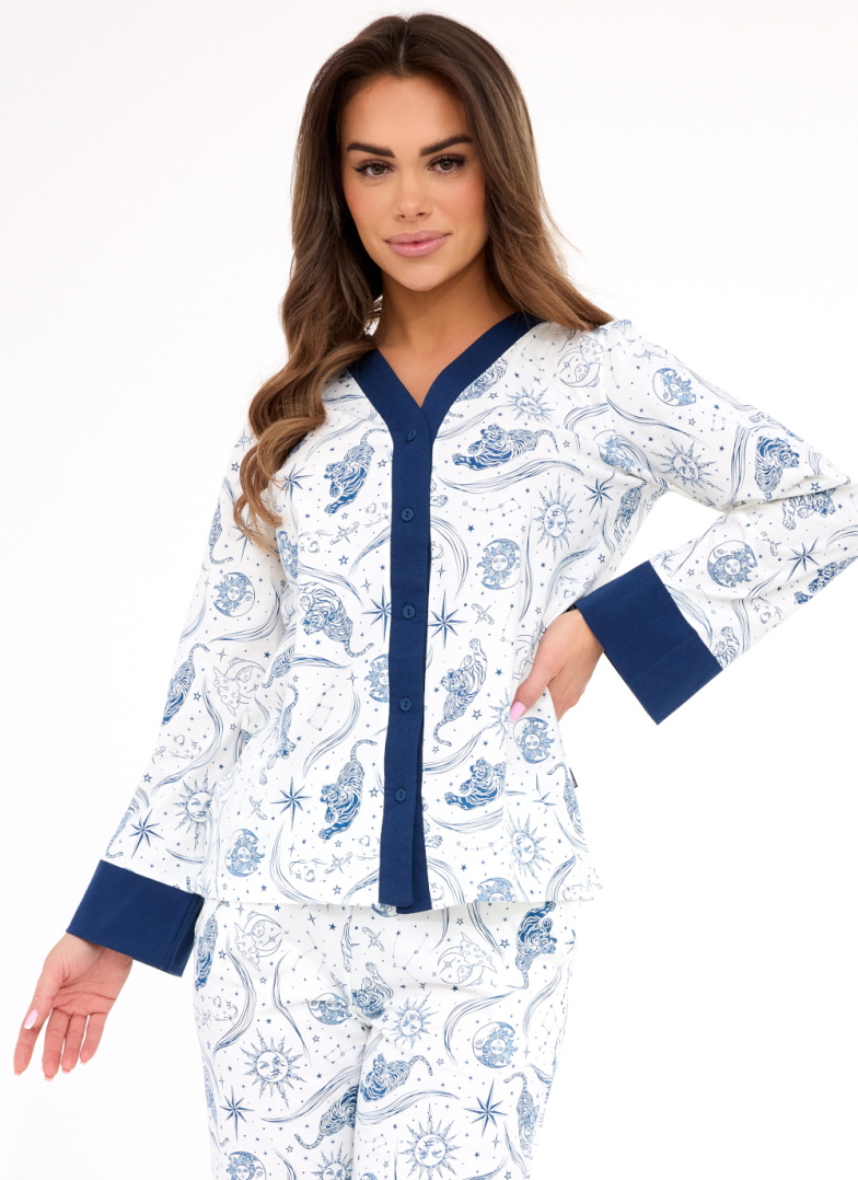 Pijama de damă cu nasturi CORNETTE 514/443 AMBER ecru