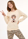 Pijama fete CORNETTE 594/191 592/191 PANTHER bej
