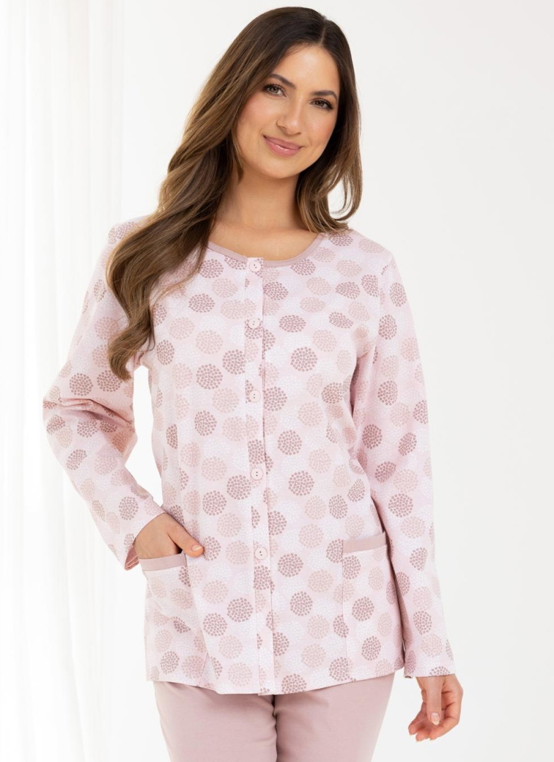 Pijama de damă cu nasturi REGINA 710 cappuccino