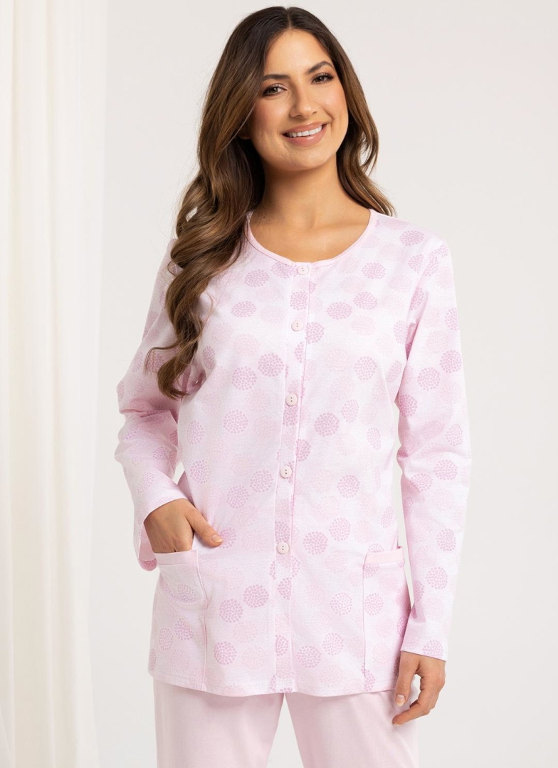 Pijama de damă cu nasturi REGINA 710 roz