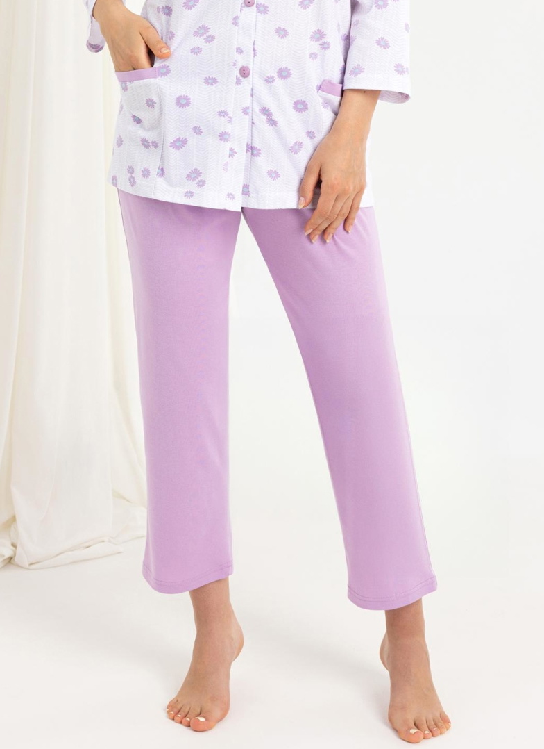 Pijama de damă cu nasturi REGINA 723 violet
