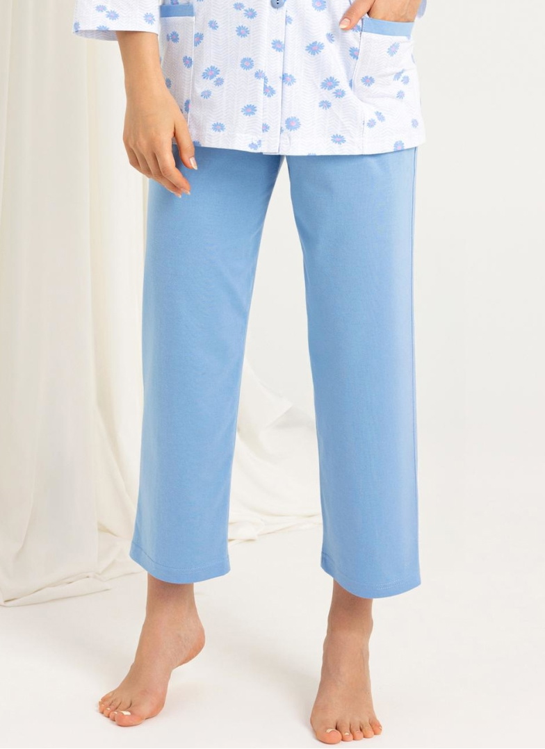 Pijama de damă cu nasturi REGINA 723 albastru