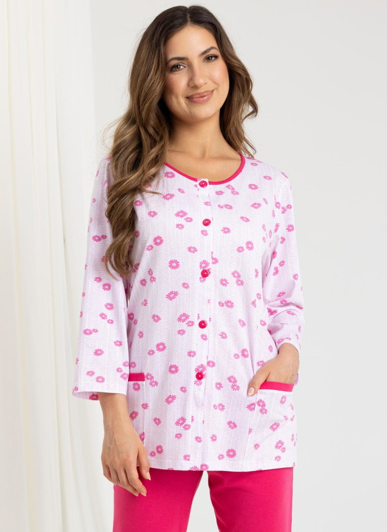 Pijama de damă cu nasturi REGINA 723 roz