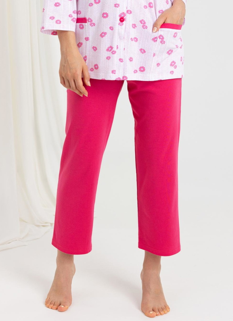 Pijama de damă cu nasturi REGINA 723 roz