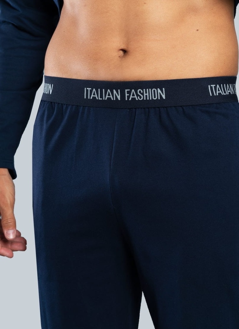 Pánské pyžamo ITALIAN FASHION NIKO dlouhé tmavě modrá