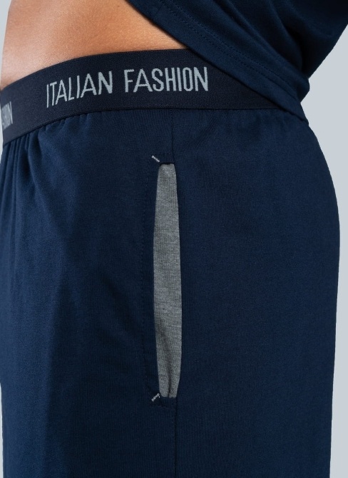 Piżama męska Italian Fashion NIKO kr.1/2 granat